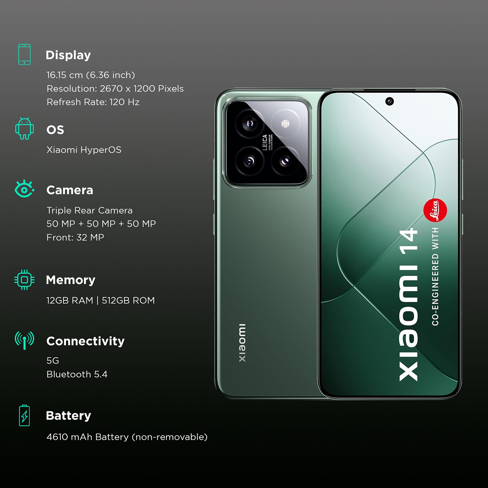 Buy Xiaomi 14 5G (12GB RAM, 512GB, Jade Green) Online – Croma Buy Xiaomi 14 5G (12GB RAM, 512GB, Jade Green) Online – Croma